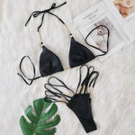 Sexy Hollow Out High Leg Cut Bikini Female Swimsuit Women Swimwear Two-pieces Bikini Set Brazilian Bather Bathing Suit Swim Lady