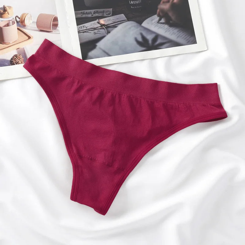 1PC Seamless Thongs Women High Waist Panties Sports Underwear Ladies Sexy Lingere Comfortable T-back Panty Women G-string