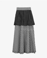 WOMENGAGA Korea Style 2023 Spring/Summer New High Waist Elegant Split Plaid Skirts Half Length Skirts Fashion Women 2023 22IV