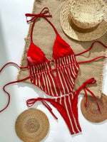 DEKA Bohemia Lace-up Bikini Set Hollowed Swimwear Women Beach Backless Swimsuit Femal Summer Straps Monokini Lady Bathing Suit
