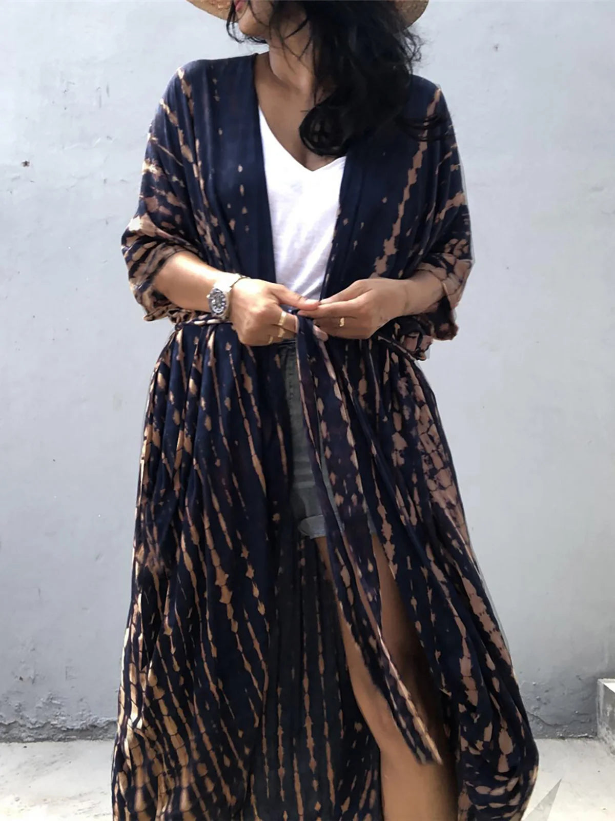 17 Colors Leopard Printed Colorful With Belt Tunic Cover-ups Beach Dress Beach Wear Beachwear Female Women Beach Cover Up V4510L