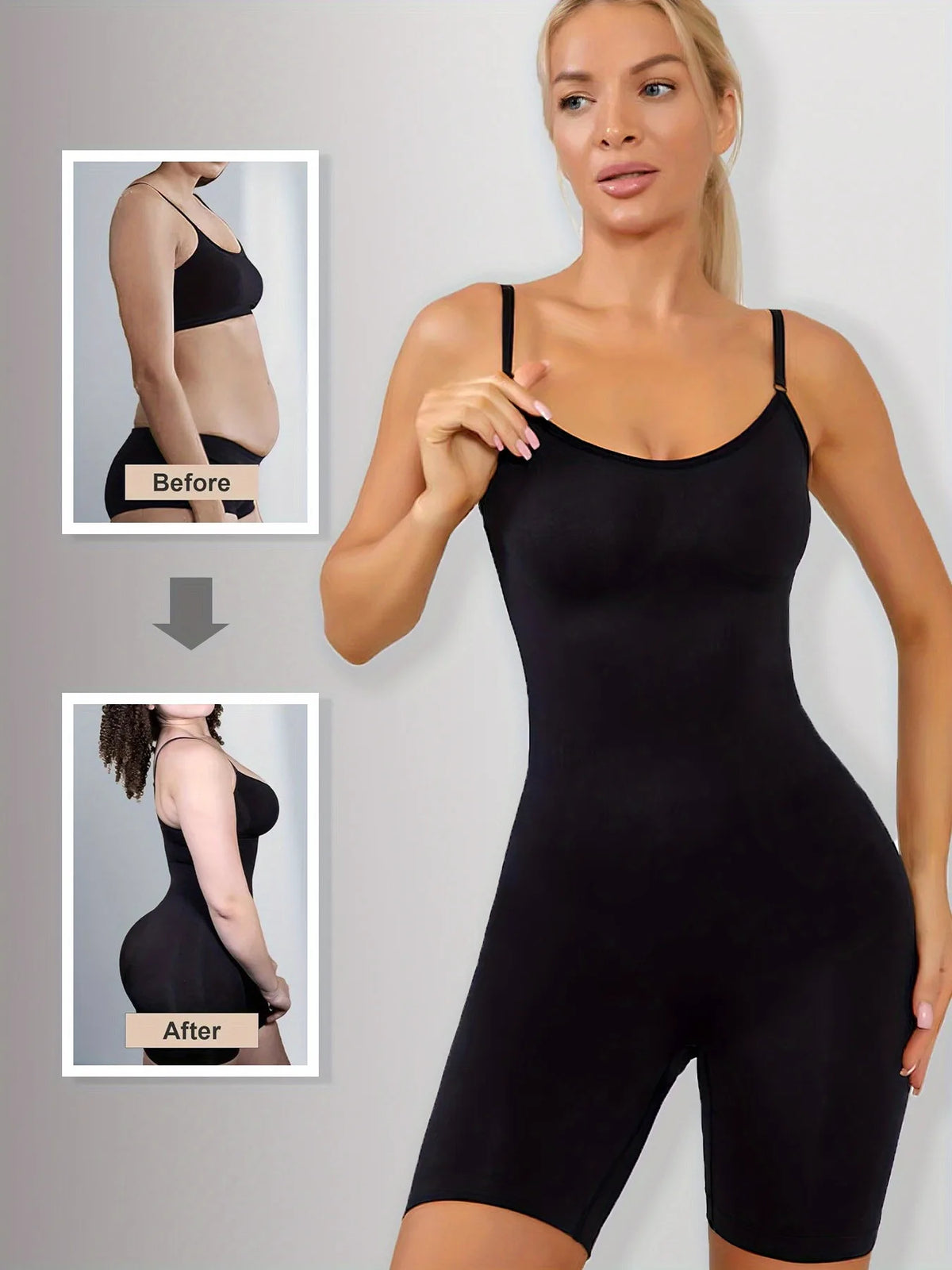 Women's Ultra-Soft Compression Bodysuit - Tummy Control Shaping Garment with Chest Uplift, Butt Lifter & Waist Slimmer