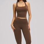 New Yoga Set 2PCS Gym Clothes Workout Outfits Women Long-sleeved T-shirt Sportswear Tracksuits Fitness Sports Vest Gym Leggings