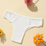 4Pcs/Set Women Cotton Low-Rise Briefs Lace Trims Brazilian Panties Sexy Lingerie Stretchy Underwear Female Underpants S-L