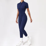 With Zipper Hollow Back Yoga Jumpsuit Sportswear Women Gym Clothes Running Fitness Yoga Backless Bodysuit