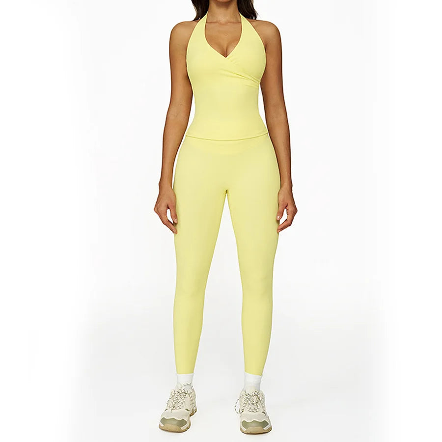 2 Pieces Sportswear Women Yoga Set Gym Clothes Fitness Set Outfit Outdoor Long-Sleeved Shirt Tracksuits Sports Bra Gym Leggings
