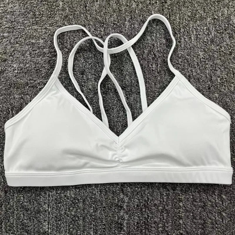 Women's Detachable Strap Yoga Bra Top Seamless Racerback Sweat-Wicking High Support for Yoga Running & Low Impact Workouts