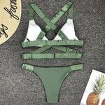 Sexy Adjustable Buckle Bandage Vevlet Bikini 2025 Women Swimsuit Female Bikinis Swimwear Two Pieces Bikini Set Bathing Suit Swim
