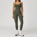 2-Piece Women's Fashion Yoga Set Beautiful Back Slimming Naked Comfort Set Outdoor Sports Running Fitness Leisure Set