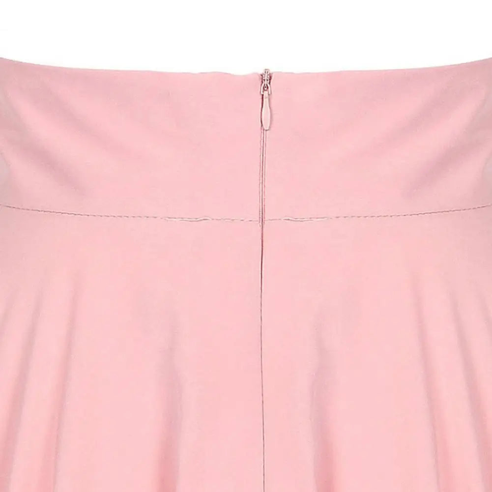 Women Skirt Elastic High Waist A-Line Style Skirt Solid Color Large Hem Skater Skirt Bohemia Style Skirts Women's skirt