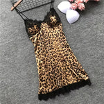 Summer lace leopard print sexy suspender skirt with chest pad suspender nightdress