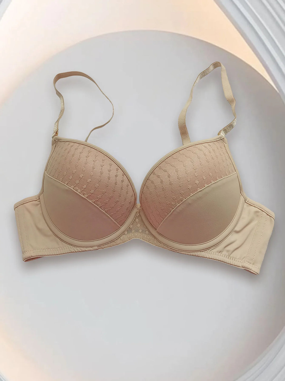 Women's Push Up Bra Deep V Plunge Underwire T-Shirt Bra Lift Support for Women Add One Cup