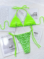 Pink Leopard Print Swimwear String Halter Triangle Bikini Set Micro Thong Sexy Swimsuit Women 2026 Bating Suit Bikinis De Mujer