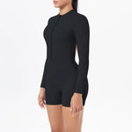 Women's Yoga Jumpsuits Sports Fitness Backless Half Zipper Peach Hip-Lifting Naked Feel Gym Running Workout One-Piece Bodysuits