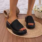 Round Toe Ultra High Slide Women Sandals Summer Fashion Open Toe Wedges Platform Sandals Simple Comfortable Non-slip Ladies Shoe