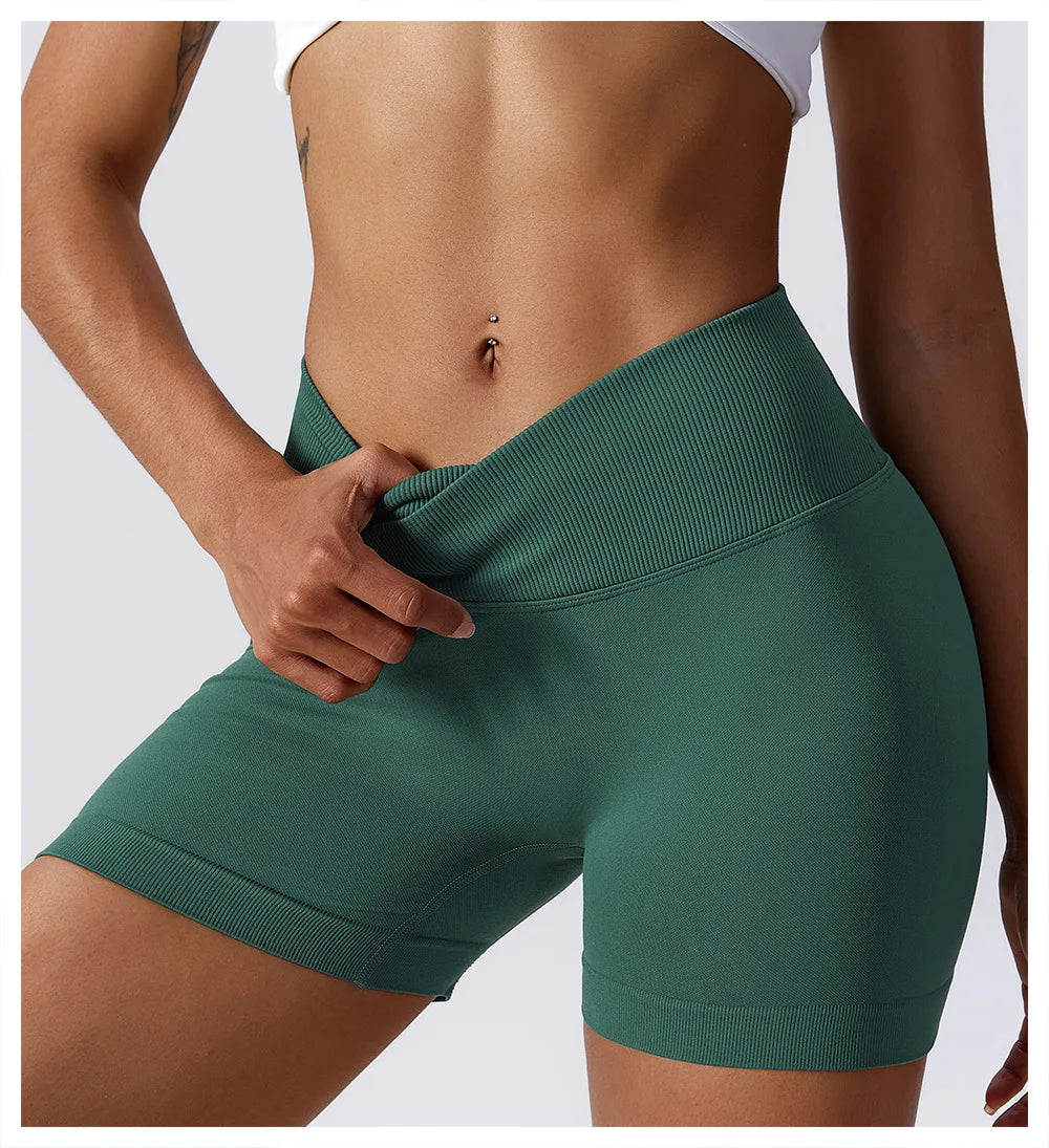 Summer Seamless High Waist Yoga Shorts Elasticity Sports Leggings Women Breathable Cycling Shorts Buttock Lift Gym Shorts Women