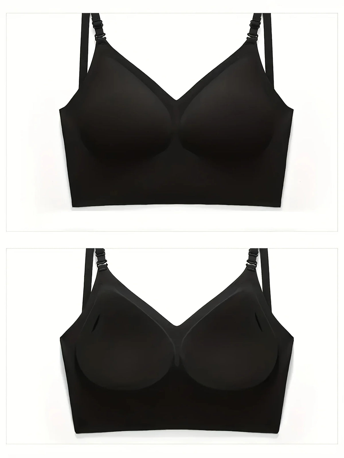 Women Sexy Lingerie Invisible Bra Deep U Plunge Bras Backless Top for Dresses, Transparent Strap Push Up Back Sling Underwear