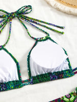 2026 String Triangle Printed Bikini Women Sexy Swimwear Female Halter Swimsuit Solid Bathers Bathing Swimming Swim Suit Beach