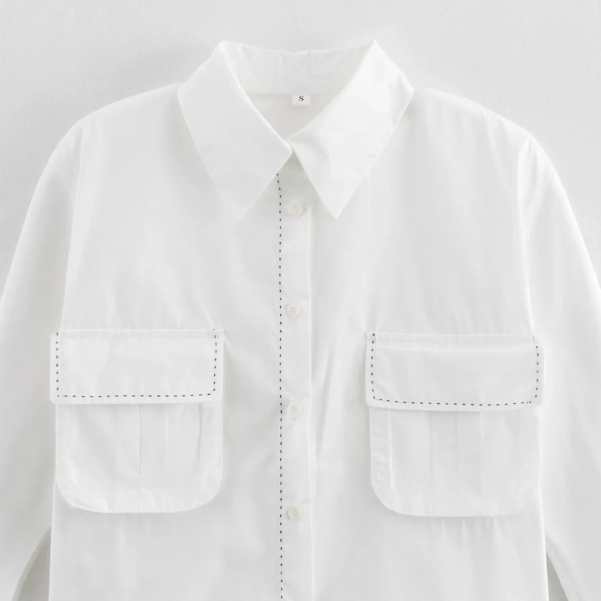 Women's Fashion Casual White Short Sleeve Shirt White Cotton Button Shirt Lapel Collar Half Sleeve Loose Fit Casual Blouse 8GDK