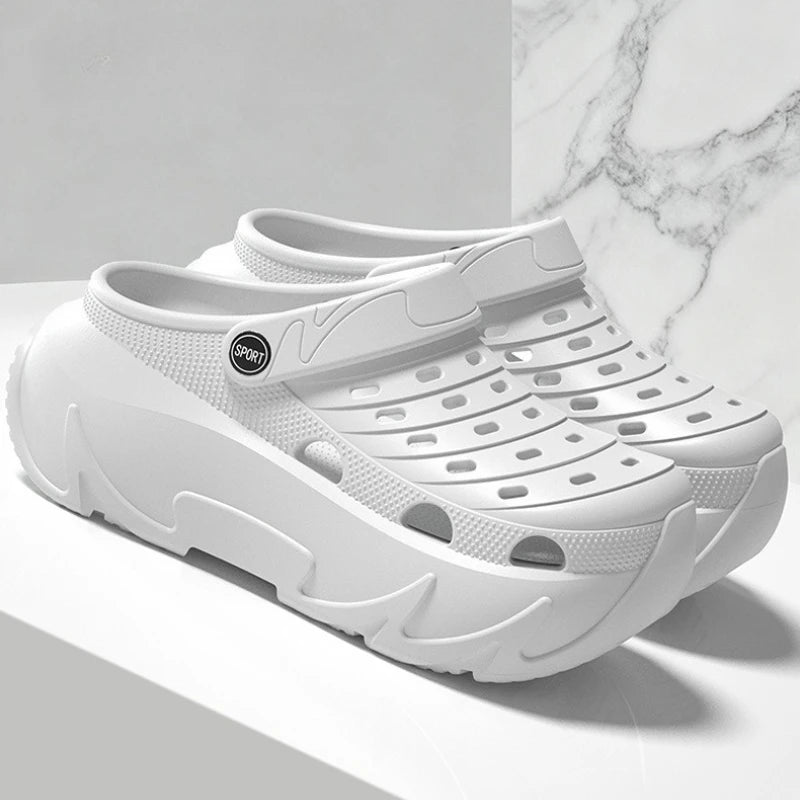 Thick Sole Fashion Clogs For Women Summer Platform Shoes Soft EVA Girls Indoor Street Slippers FemaleLeisure Wedges Sandals