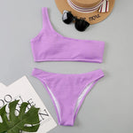 White Micro Bikini 2024 Brazilian Biquini One Shoulder Thong Swimsuit Women High Cut Bathing Suit Swimwear Female Summer Beach