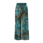Vintage Blue Tie Dye SPF Pants Swimwear Sets Women Long Sleeve Front Zipper Slim Sun Protection Holiday One-piece Swimsuit 2026