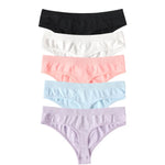 5Pcs/SetWomen Panties Low Rise G-String Thongs Seamless Underwear Female Underpants Sexy Lingerie Solid Color Bottom M-XL