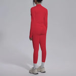 Women's Seamless Yoga Sets Sports Fitness Zipper Long-Sleeve Jacket Slim-fit Hip Lift Pants Suits Workout Training Gym Sets
