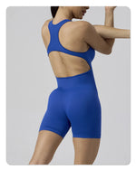 Seamless Yoga Jumpsuit Sleeveless Shorts One Piece Yoga Suit Sexy Cutout Backless Top Women Playsuit Gym Summer Workout Clothes
