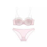 Sexy Push Up Bra Small Breasts Women, Pure Sensual Lace Lingerie Set Summer Thin No Empty Cup Gather Support Beautiful Bralette