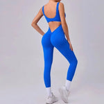Seamless Yoga Jumpsuits Sports Fitness Hip-lifting Hollow Beauty Back One-piece Workout Running Gym Leggings Bodysuits for Women