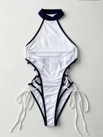 Women Sailor Collar Two-Piece Set Navy White Bow Decor Chiffon Fabric Casual Homewear Cosplay Costumes Daily Party Themed Event