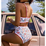New Sexy Bikinis Print Swimsuits Women's Swimwear Push Up Female Beach Swim Wear Bathing Suits High Waist Bikini Set Pool Bather