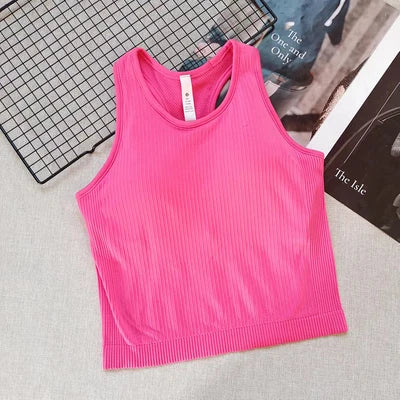 Sports Short Vest Sleeveless, Breathable, Sweat-Absorbent, Wearing Running and Fitness Training Yoga Clothes.