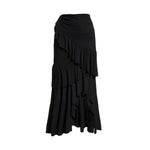 New 2Pcs Black Hollow Swimsuit Women Sexy Swimwear With Midi Skirt Push Up Bikini Female Biquini Bathingsuit Bodysuit Beachwear