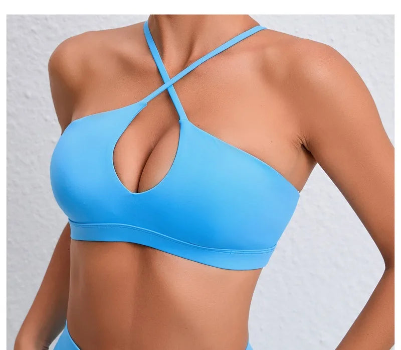 Women's Yoga Bra - Running Cross Back Breathable Naked Feel Sports Fitness Brafor Yoga Running Gym Top
