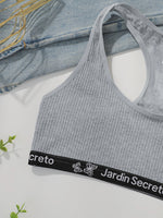 without chest cushion Grey lace elegant no steel ring sexy sports suit yoga women's casual underwear set C3472