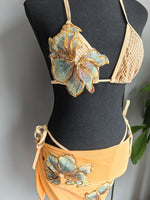3 Pieces Sexy Women's Bikini Set 2025 Swimwear Female Beachwear Bathing Suit with Flower Sarong Swimming Cover up