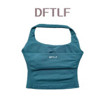 DFTLF Impact Halter Top Women Gym Clothing Backless Seamless Sports Yoga Vest Running Fitness Workout Sleeveless Tank Top