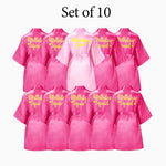 6-12Pcs Spa Girls Party Birthday Squad Robes Girl Kimono Spa Robe Pajama Party Favors Soft Satin Bathrobe for Kid Birthday Decor