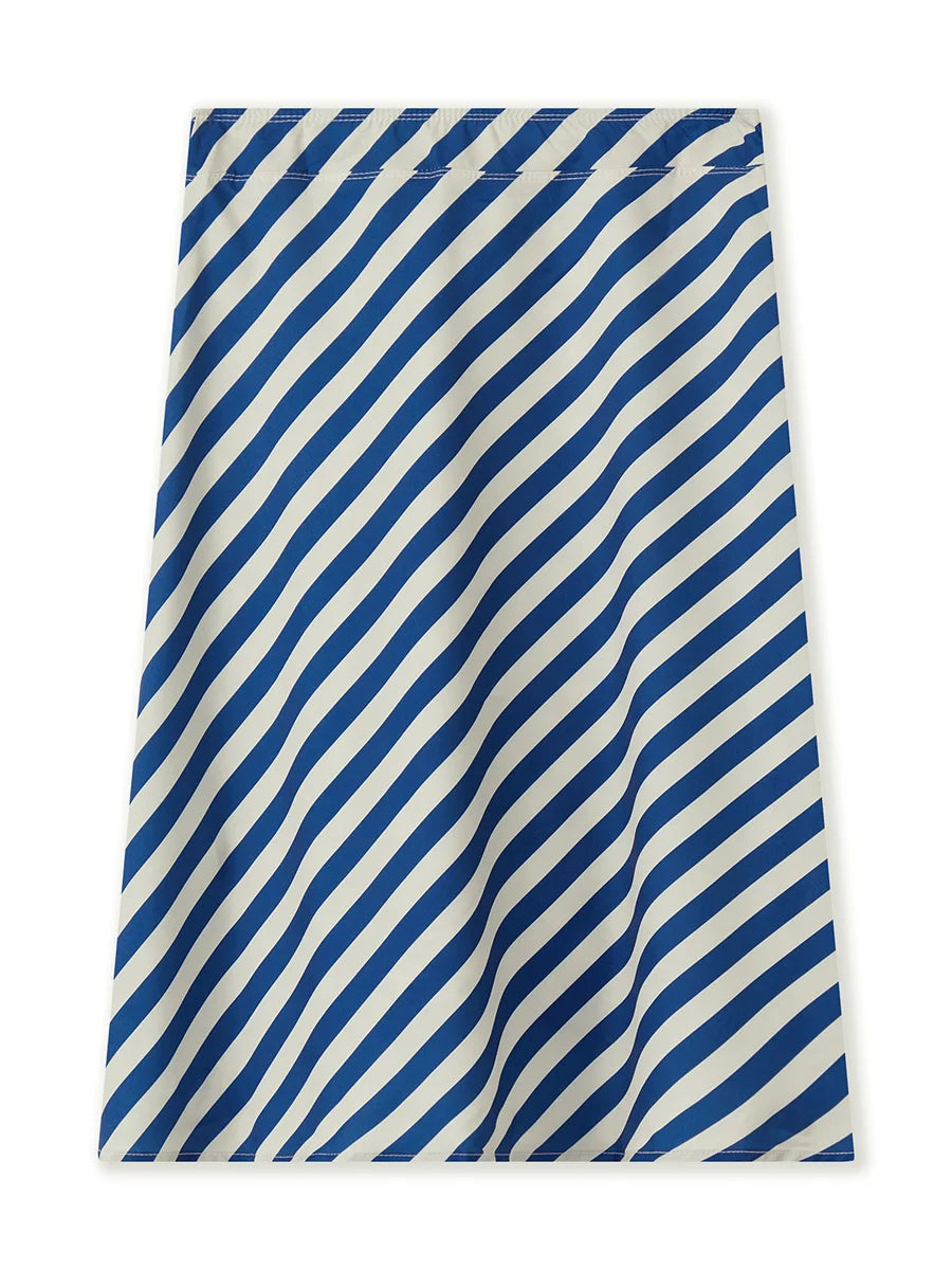 Summer Solid/Stripe/Plaid Midi Skirts for Women Casual Elegant A-Line Skirt for Beach Vacation Streetwear