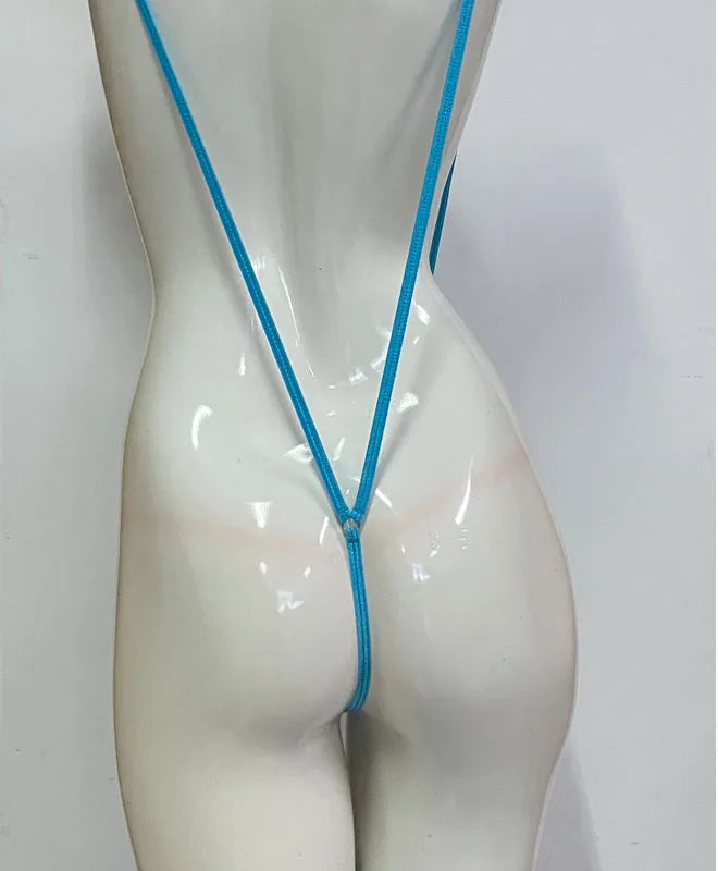 DEKA BikiniWomen Transparent Swimwear See Through Bodysuit Sheer Erotic Lingerie One Piece Swimwear Halter Backless G-string