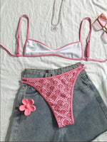 New Flowers Printed High Leg Cut Bikini Female Swimsuit Women Swimwear Two-Pieces Bikini Set Bather Bathing Suit Swim