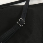 Women's Wire Free V Neck Triangle Bikini Top Black Hollow Out Push Up Bra Sexy Swimsuit Summer Adjustable Straps Bathing Suits