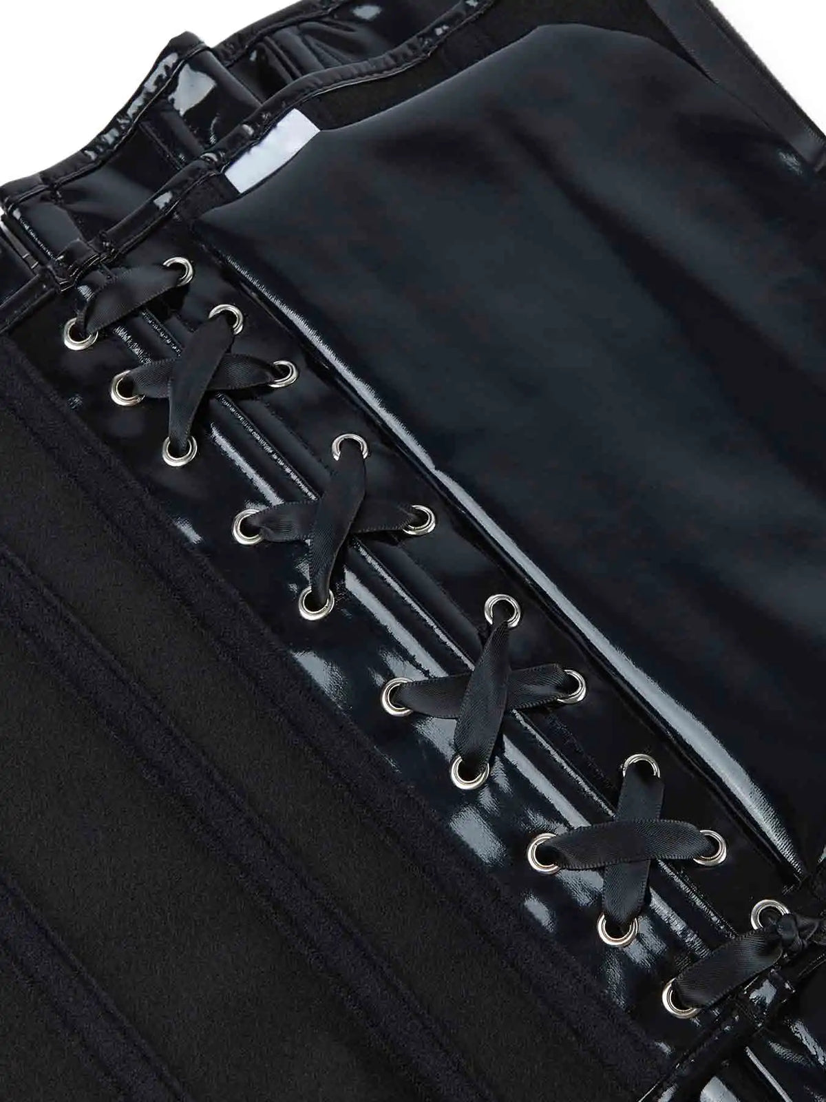 New European and American leather breasted glossy leather court corset waist corset