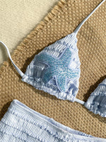 Sequin Starfish light blue Texture Swimwear Sexy Halter String Triangle Bikinis Sets Shorts Bottoms Woman Swimsuit 2026 Bikini