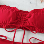 Off Shoulder High Cut Scrunch Butt Bikini Women Swimwear Female Swimsuit Two-Pieces Bikini Set Bather Bathing Suit Swim V6126