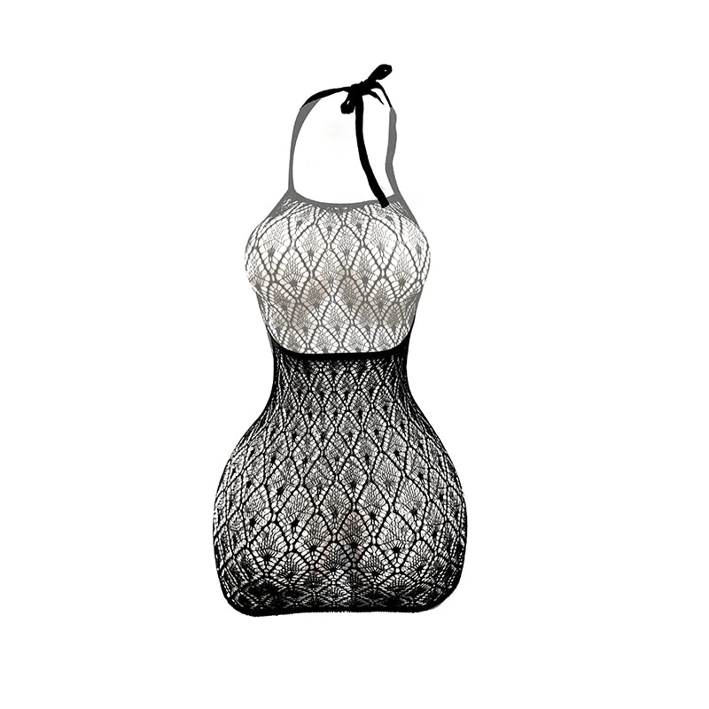 Sexy Women Fishnet Hollow Out Cover Up Dress See Through Bodycon Beach Swimwear Summer Style