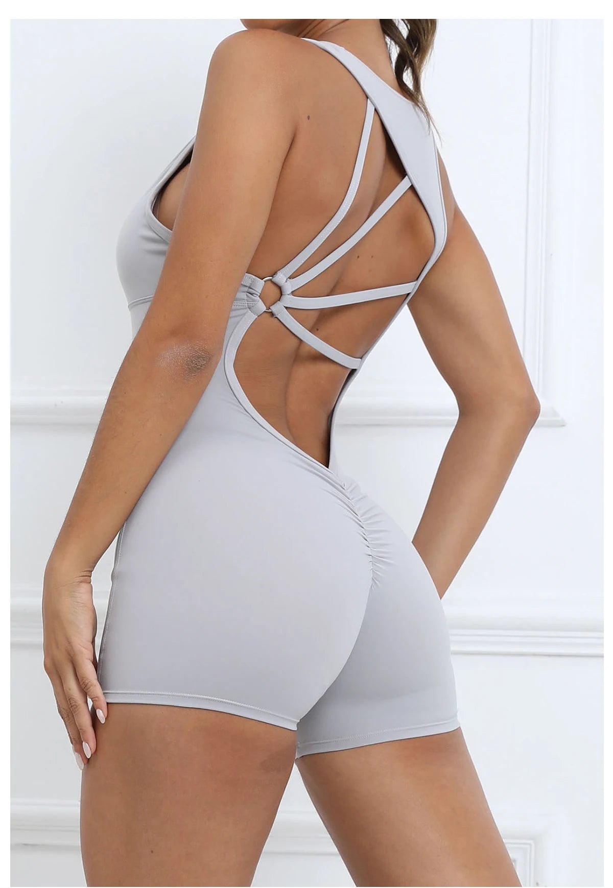 Padded Jumpsuit Sport Women Yoga Bodysuit Fitness Wear Gym Sportswear High Elastic Workout Running Clothes