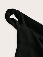 Women's Sexy One Shoulder Asymmetry Hem Crop Top Shoulder Knot Desigh Backless Slim Fit Cami Top streetwear 2025 Summer